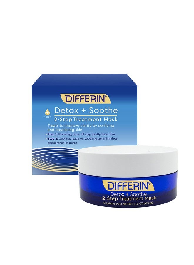 Differin Clay Face Mask Detox And Soothe 2 Step Treatment Clay Mask By The Makers Of Differin Gel Gentle Skin Care For Acne Prone Sensitive Skin 1.75 Oz