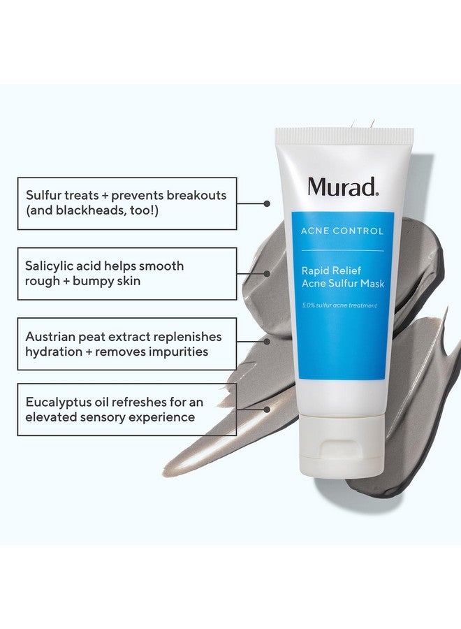 Urad Rapid Relief Acne Sulfur Mask Acne Control Clay Face Mask With Salicylic Acid 2.5 Fl Oz