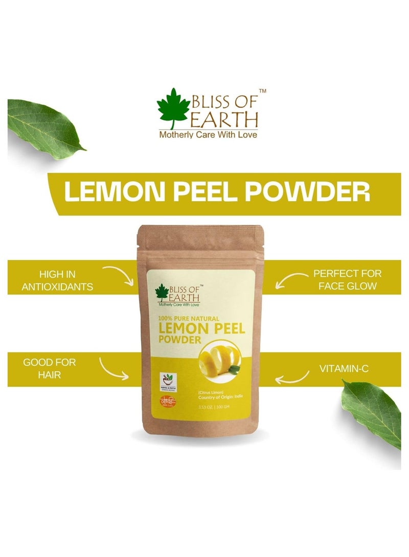 Bliss of Earth 100% Pure Lemon Peel Powder 100g Pack of 3