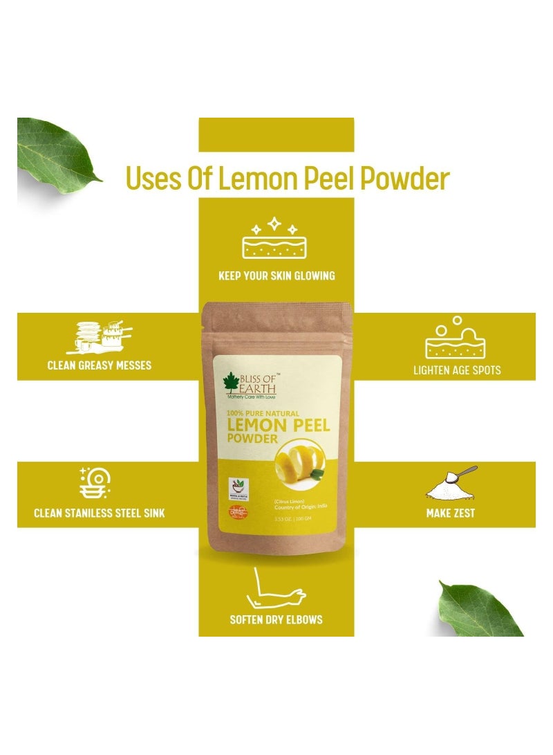 Bliss of Earth 100% Pure Lemon Peel Powder 100g Pack of 3