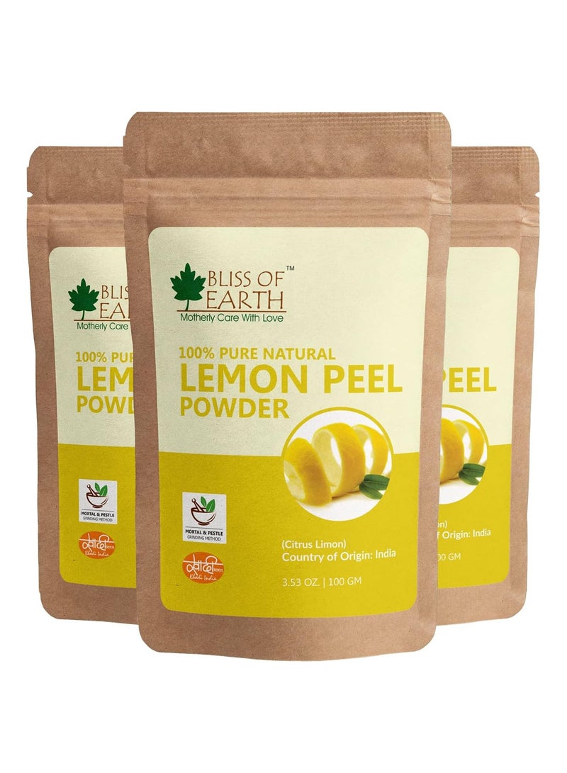 Bliss of Earth 100% Pure Lemon Peel Powder 100g Pack of 3