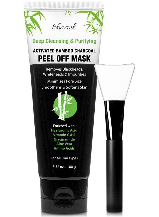 Blackhead Remover Charcoal Peel Off Face Mask With Brush Deep Cleansing Purifying Charcoal Mask Pore Cleaner Minimizer With Niacinamide Hyaluronic Acid Aloe Green Tea Brush May Vary