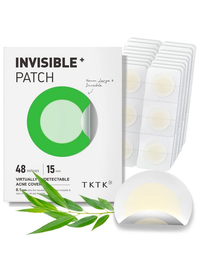 Ktk Pimple Patches 15Mm Large Invisible Acne Patch For Face With Salicylic Acid 0.01Cm Extra Thin Daytime Use Hydrocolloid Zit Patch For Big Pustule Whitehead Cystic Acne Spot Treatment 48 Count