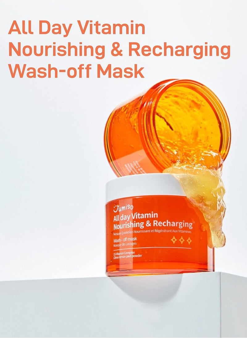 All day vitamin nourishing & recharging wash off mask, natural scrub, citrus lemon peel for scrub, peel off, detoxifying