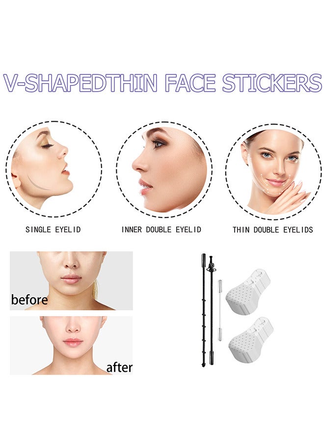 40PCS V-Shapedthin Face Stickers, Face Lift Tape, Ultra-Thin Invisible Face Tape With Lifting Ropes Elastic, Tightening Skin And Hiding Facial And Neck Wrinkles Lifting Saggy Skin