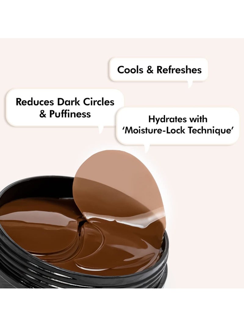 Mcaffeine Coffee Hydrogel Under Eye Patches For Dark Circles and Puffiness Reduction Caffeine and Hyaluronic Acid Moisture-Lock Technique For 2X Hydration - 30 Pairs 90G