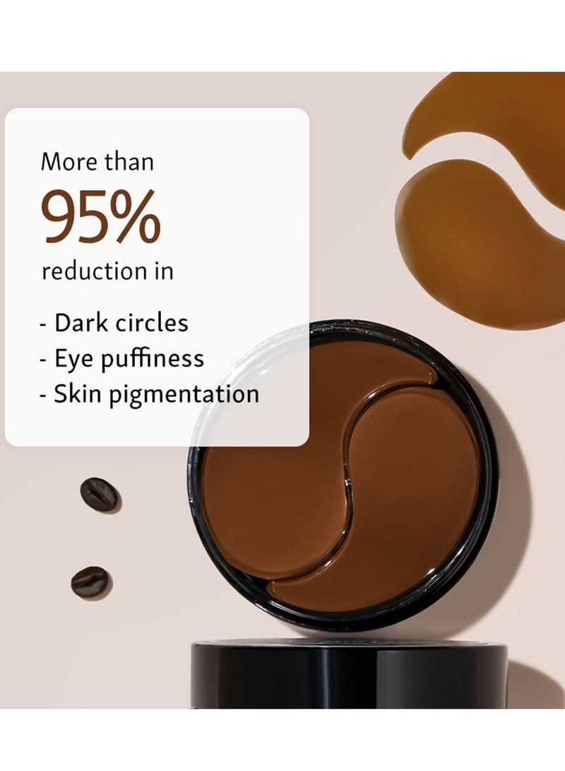 Mcaffeine Coffee Hydrogel Under Eye Patches For Dark Circles and Puffiness Reduction Caffeine and Hyaluronic Acid Moisture-Lock Technique For 2X Hydration - 30 Pairs 90G