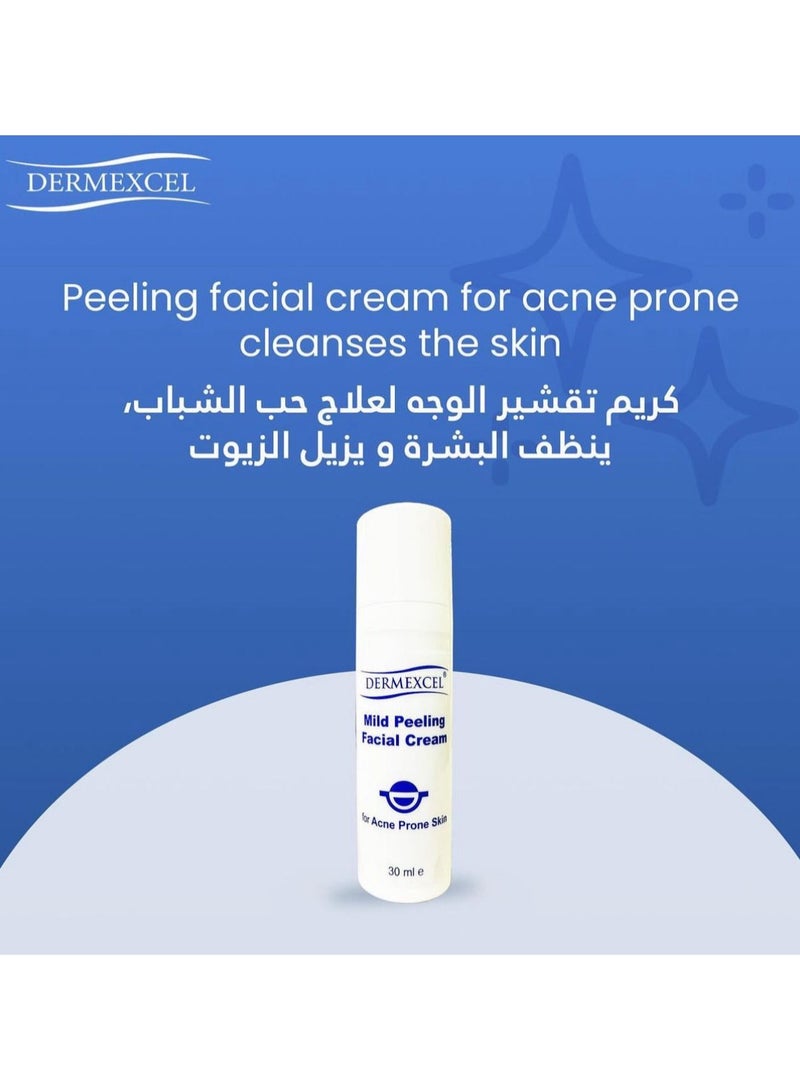 Dermexcel - Mild Peeling Facial Cream for acne prone cleanses the skin