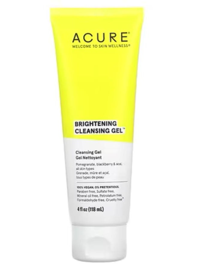 Acure, Brightening Cleansing Gel, 4 fl oz (118 ml)