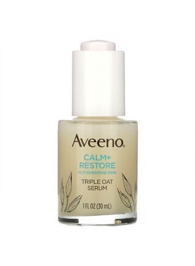 Aveeno Calm + Restore For Sensitive Skin Triple Oat Serum  1 fl oz 30 ml