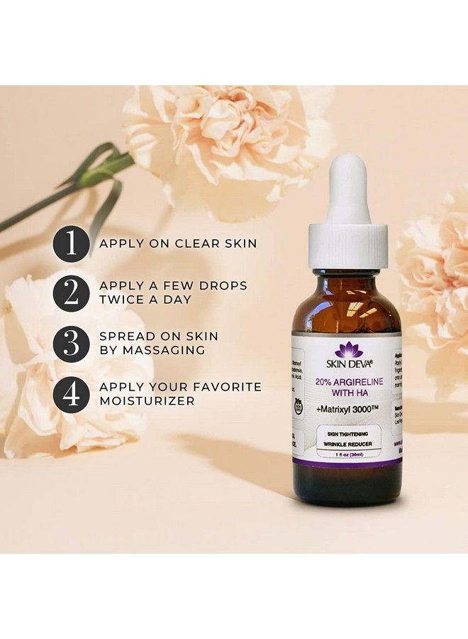 20% Argireline Serum With Matrixyl 3000 Pure Hyaluronic Acid Serum For Face Deep Wrinkle Reducer Anti Aging Tones Skin And Stimulates Collagen Peptides Serum For Face