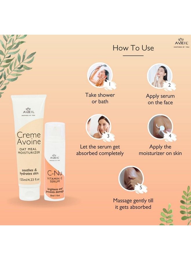 Creme Avoine Moisturiser 125 Ml & Cnu Vitamin C Serum 30 Ml Combo Pack; For Soothing & Hydrating; For Radiant Glowing Skin & Effective Skin Brightening; For All Skin Types; Combo Pack