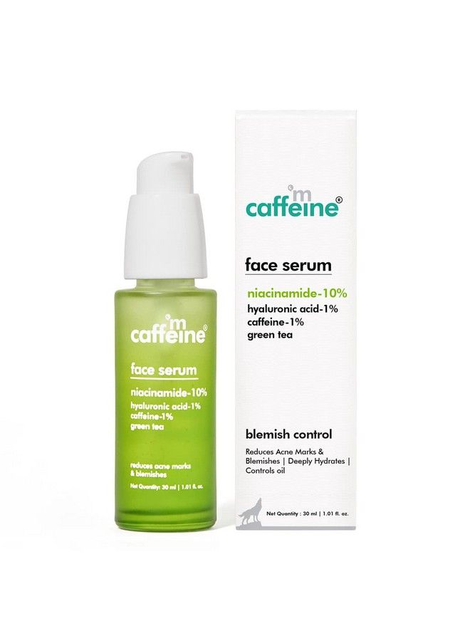 Green Tea & 10% Niacinamide Face Serum For Blemish & Oil Control; Deeply Hydrating Serum For Glowing Skin; Reduces Acne Marks & Repairs Skin Barrier; For Oily & Acne Prone Skin 30 Ml