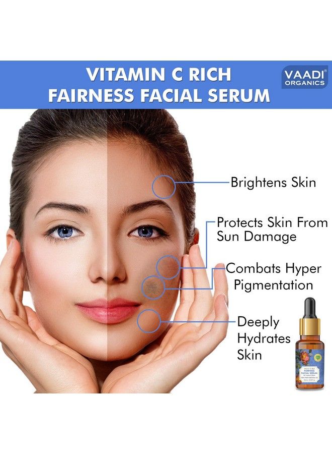 Vitamin C Fairness Facial Serum Brightens Skin Lightens Complexion Protects From Sun Damage 10 Ml