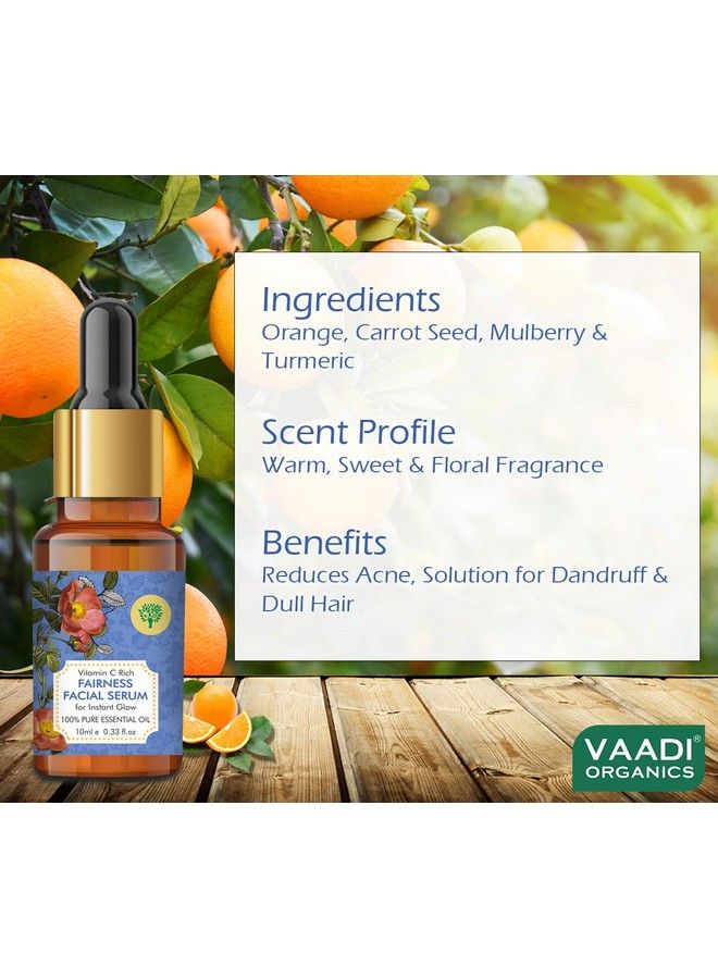 Vitamin C Fairness Facial Serum Brightens Skin Lightens Complexion Protects From Sun Damage 10 Ml