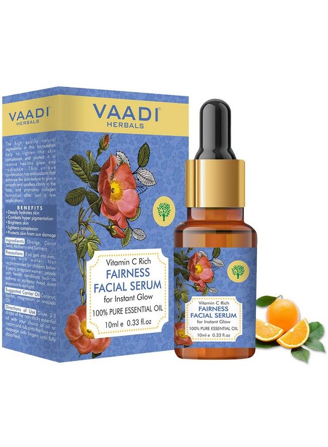 Vitamin C Fairness Facial Serum Brightens Skin Lightens Complexion Protects From Sun Damage 10 Ml