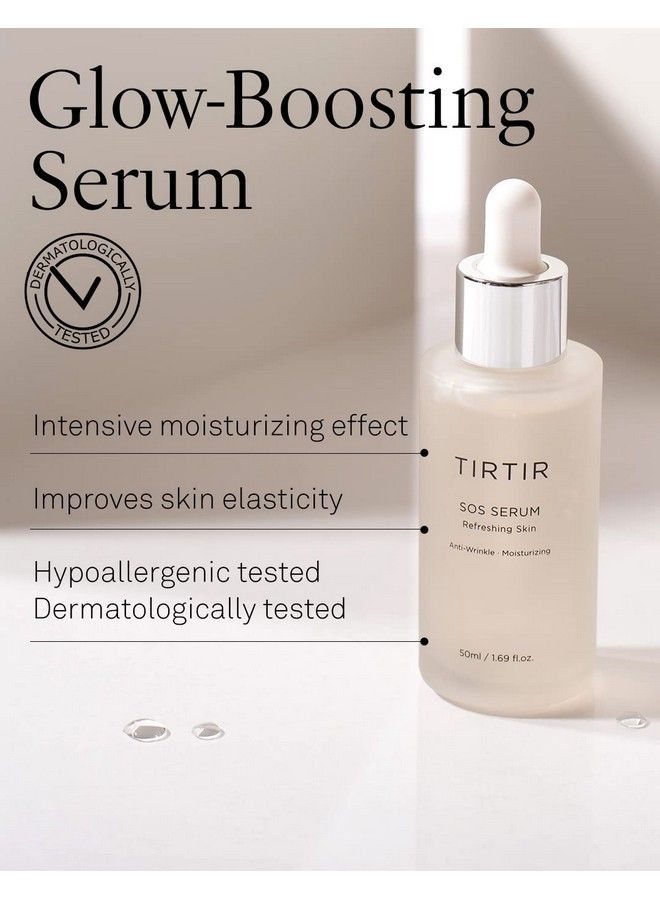 Sos Serum Radiant Glow Boosting Face Serum Plumping Anti Aging Hydrating Visibly Smooth And Glowy Skin Fragrance Free Serum For All Skin Types 1.69 Fl.Oz.