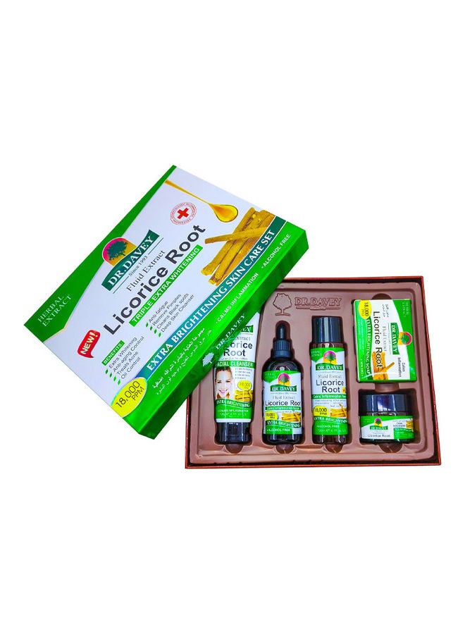 Licorice Root Extra Brightening Skin Care Set Anti Aging Control Treats Acne Cleans Black Spots Remove Pimples Deep Cleanser Calm Inflammation 1.337kg