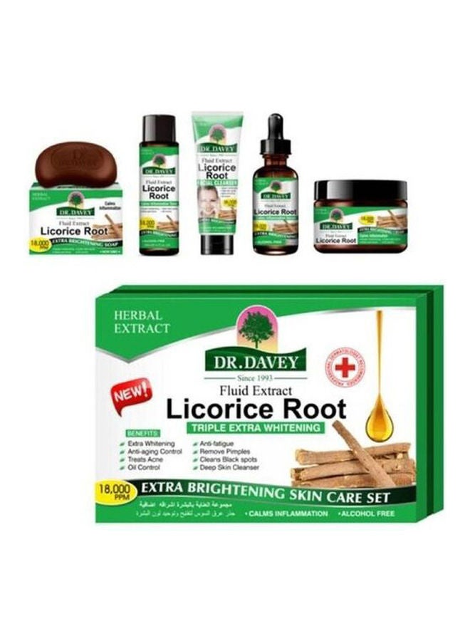 Licorice Root Extra Brightening Skin Care Set Anti Aging Control Treats Acne Cleans Black Spots Remove Pimples Deep Cleanser Calm Inflammation 1.337kg