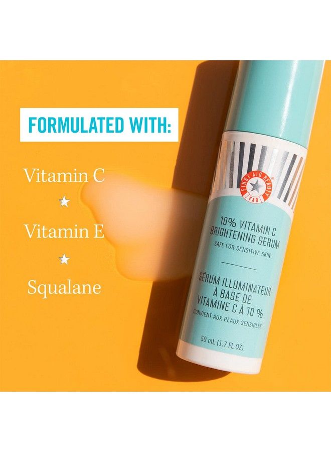 10% Vitamin C Brightening Serum Safe For Sensitive Skin Helps Brighten + Visibly Firm Face + Neck 1.7 Oz