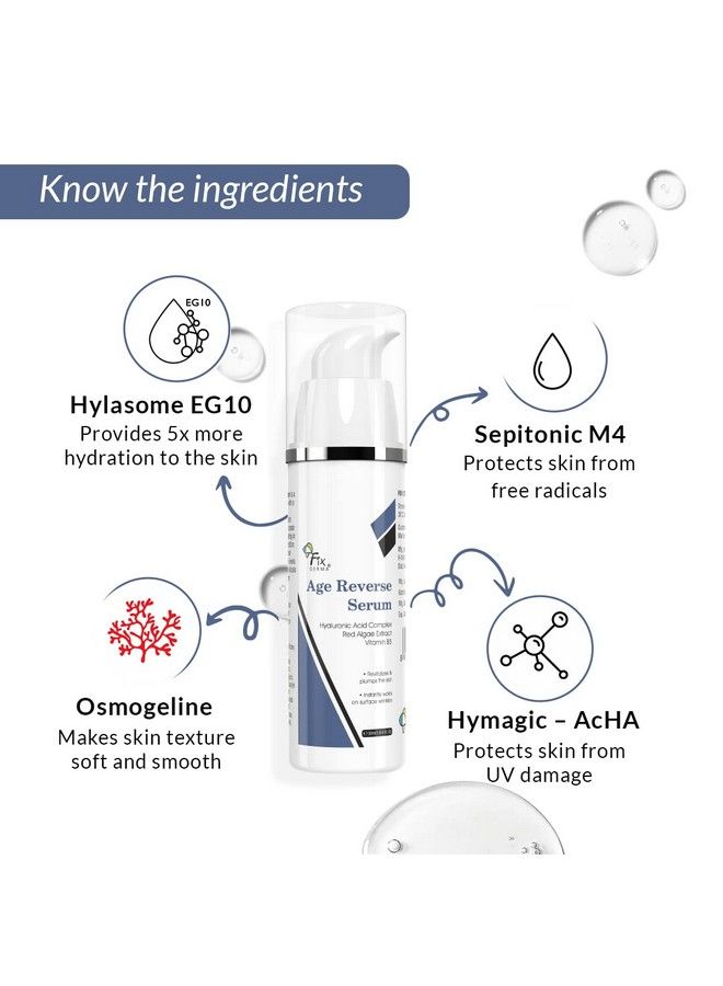 5% Hyaluronic Acid Serum Age Reverse Serum For Glowing Skin Anti Aging Face Serum For Unisex Improves Fine Lines Wrinkles & Age Spots Glowing Serum For Face 30Ml