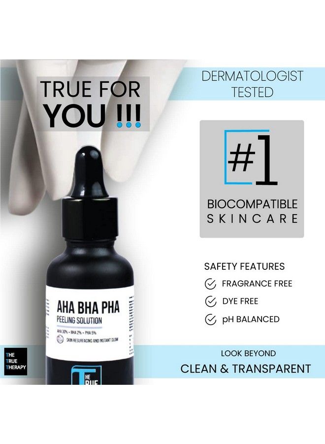 High Strength Skin Peeling Solution With Aha 30% + Bha 2% + Pha 5% For Instant Glowing Skin 30 Ml