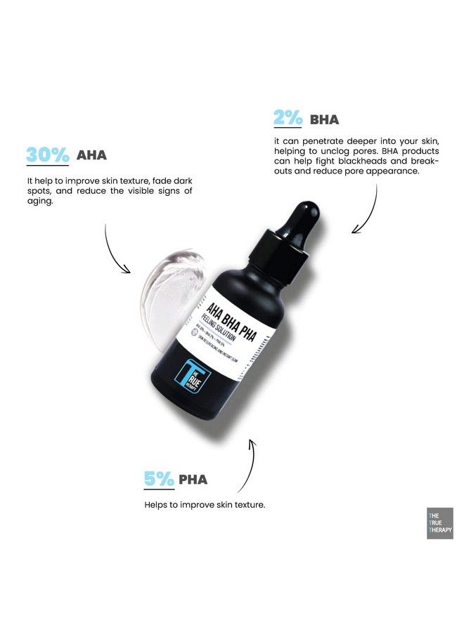 High Strength Skin Peeling Solution With Aha 30% + Bha 2% + Pha 5% For Instant Glowing Skin 30 Ml