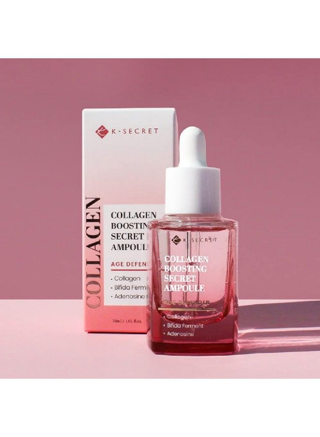 Ksecret Collagen Boosting Ampoule 1.01Fl.Oz  30Ml  Korean Skincare  Skin Elasticity Care For All Skin Types With Bifida Ferments Hyaluronic Acid & Adenosine