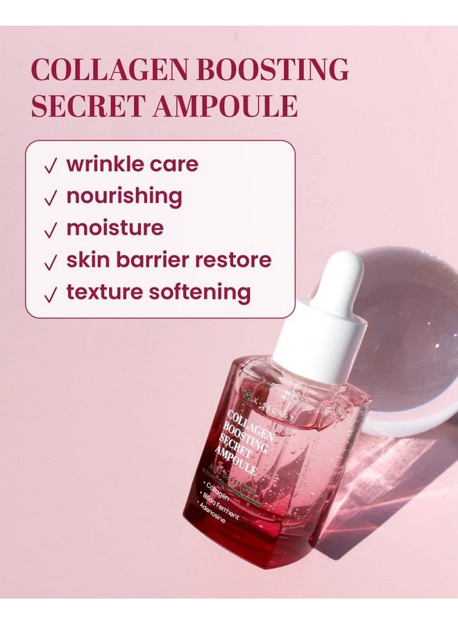 Ksecret Collagen Boosting Ampoule 1.01Fl.Oz  30Ml  Korean Skincare  Skin Elasticity Care For All Skin Types With Bifida Ferments Hyaluronic Acid & Adenosine