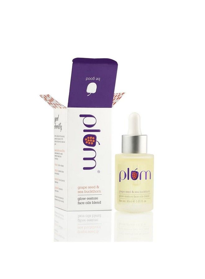 Grape Seed & Sea Buckthorn Glowrestore Face Oils Blend ; Best Face Oil For Glowing Skin ; Blend Of 10 Natural Oils ; 998% Natural & 100% Vegan ; 30Ml
