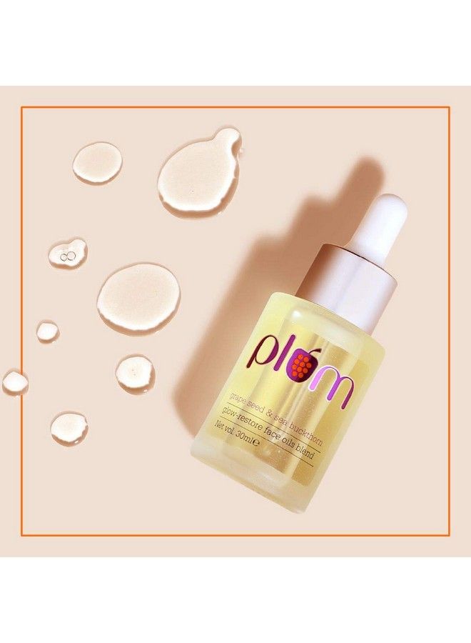 Grape Seed & Sea Buckthorn Glowrestore Face Oils Blend ; Best Face Oil For Glowing Skin ; Blend Of 10 Natural Oils ; 998% Natural & 100% Vegan ; 30Ml