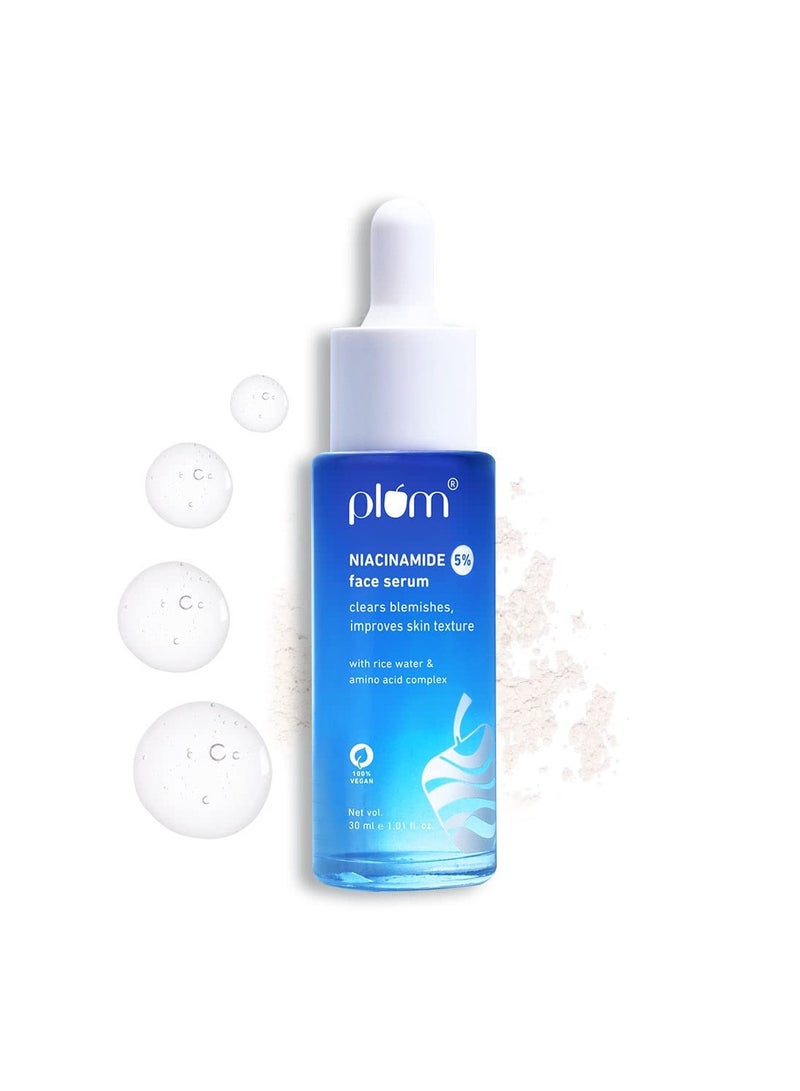 Plum 5% Niacinamide Serum for Face With Rice Water Amino Acid Complex