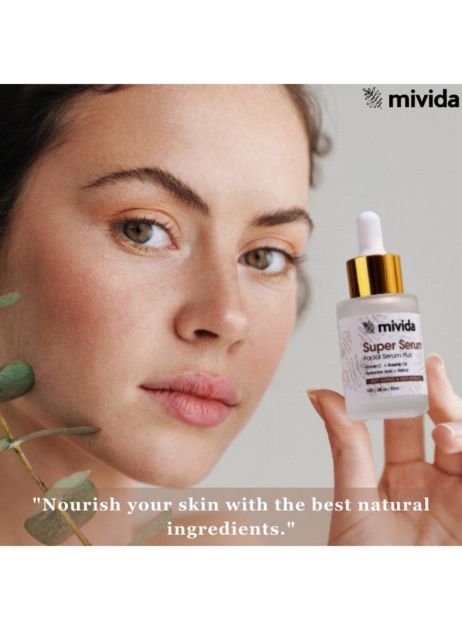 ? Mivida Allinone Super Serum For Face & Neck ; Retinol Hyaluronic Acid Rosehip Oil Vitamin C ; Anti Aging Anti Wrinkle Facial Serum ; Natural No Artifcial Colors ; 1 Fl Oz