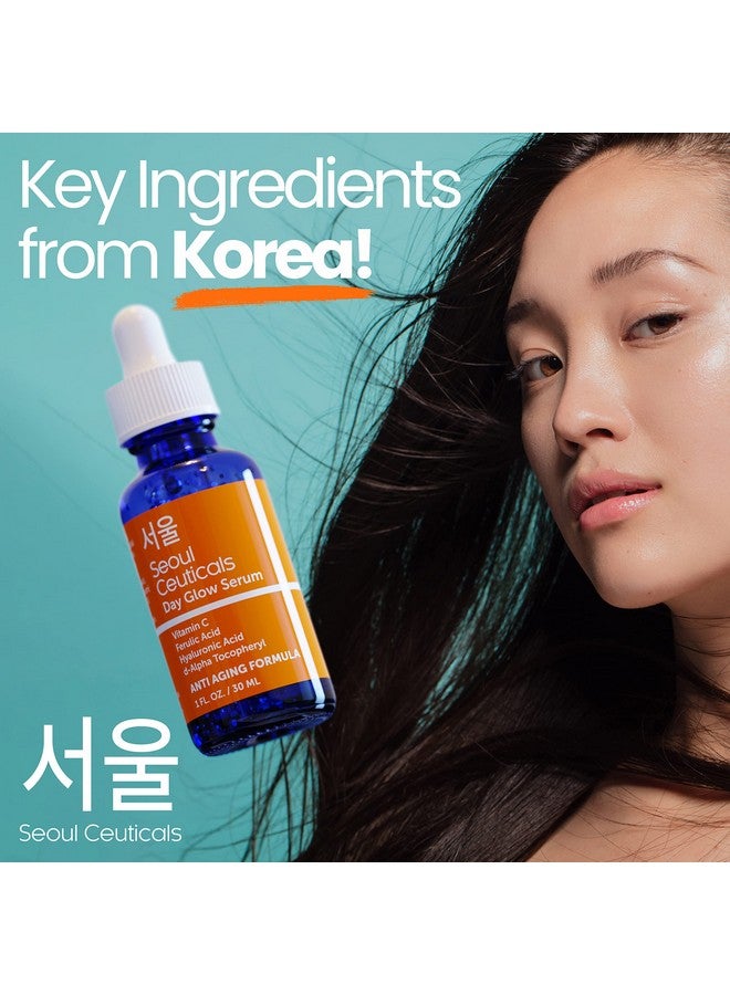 Eoulceuticals Korean Skin Care Beauty 20% Vitamin C Hyaluronic Acid Serum + Ce Ferulic Acid Provides Potent Anti Aging Anti Wrinkle 1Oz