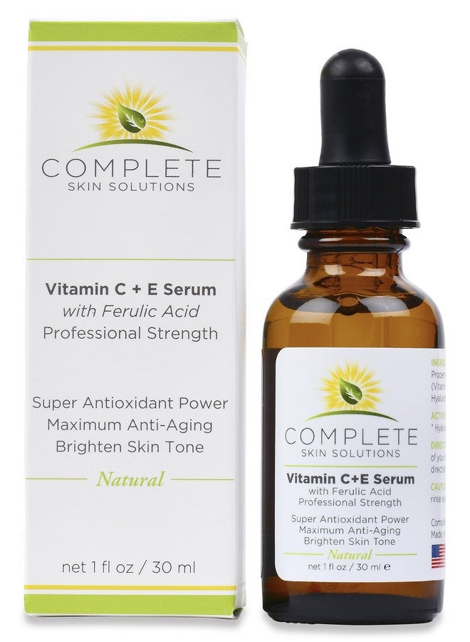 Natural Vitamin Ce Serum 1 Oz With Ferulic Hyaluronic Acid Vitamin C 15% Wrinkles Antiaging Photo Protection On The Skin'S Surface Made In Usa