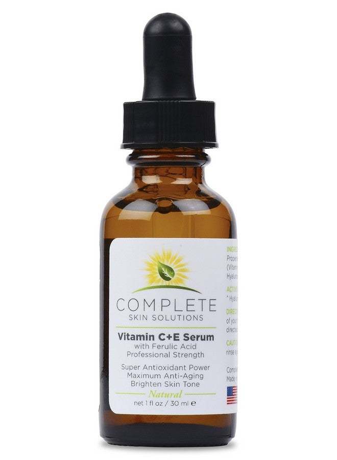 Natural Vitamin Ce Serum 1 Oz With Ferulic Hyaluronic Acid Vitamin C 15% Wrinkles Antiaging Photo Protection On The Skin'S Surface Made In Usa