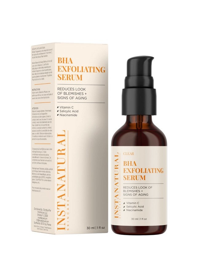 Nstanatural Bha Exfoliating Face Serum Minimizes Lines Wrinkles And Blemishes With Vitamin C And Salicylic Acid 1 Fl Oz