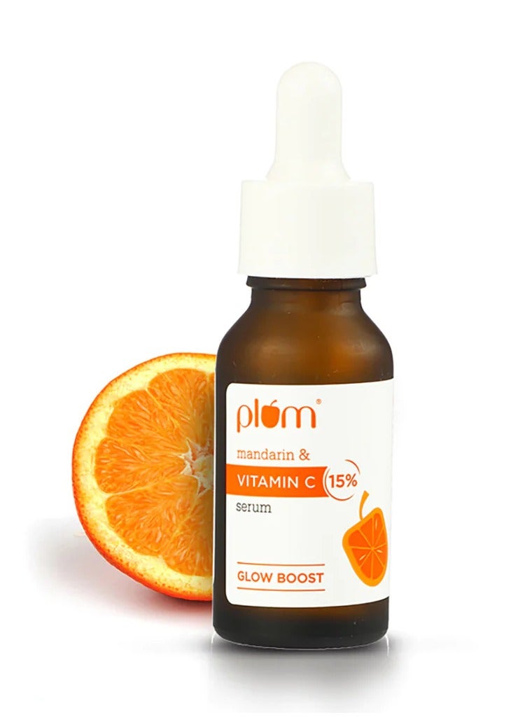 15% Vitamin C Serum For Face with Mandarin for Glowing Skin with Pure Ethyl Ascorbic Acid for Dull Skin, Fragrance-Free