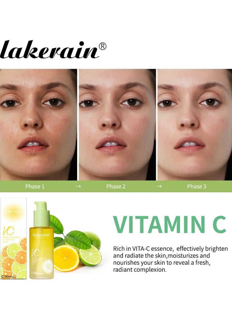 50ml Green Tangerine Vitamin C Face Serum Anti Aging Serum with Orange Extract and Niacinamide Reduce Dark Spots Acne Fine Lines and Wrinkles Hydrating Moisturizing Brightening Serum