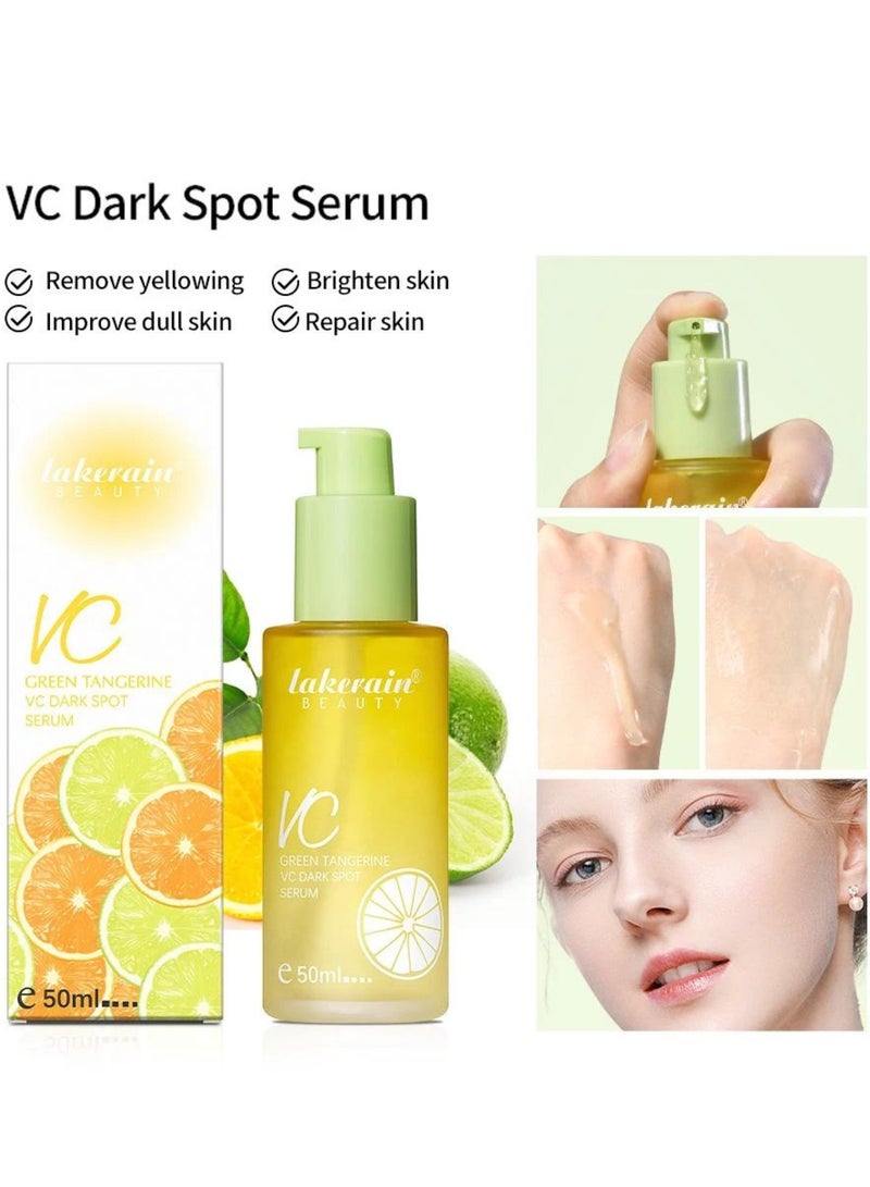 50ml Green Tangerine Vitamin C Face Serum Anti Aging Serum with Orange Extract and Niacinamide Reduce Dark Spots Acne Fine Lines and Wrinkles Hydrating Moisturizing Brightening Serum