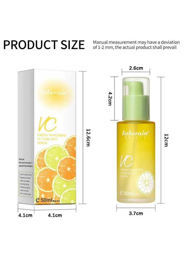 50ml Green Tangerine Vitamin C Face Serum Anti Aging Serum with Orange Extract and Niacinamide Reduce Dark Spots Acne Fine Lines and Wrinkles Hydrating Moisturizing Brightening Serum