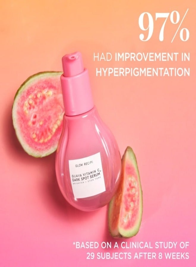 GLOW RECIPE Guava Vitamin C Dark Spot Serum 30ml – Brightening & Even Skin Tone Treatment with 5 Forms of Vitamin C, Guava Extract, and Niacinamide