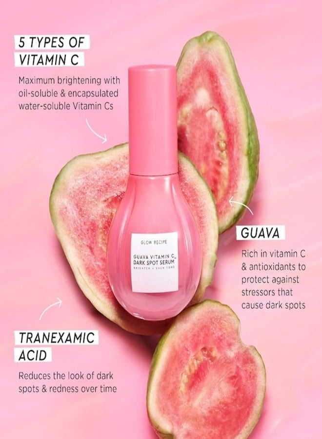 GLOW RECIPE Guava Vitamin C Dark Spot Serum 30ml – Brightening & Even Skin Tone Treatment with 5 Forms of Vitamin C, Guava Extract, and Niacinamide