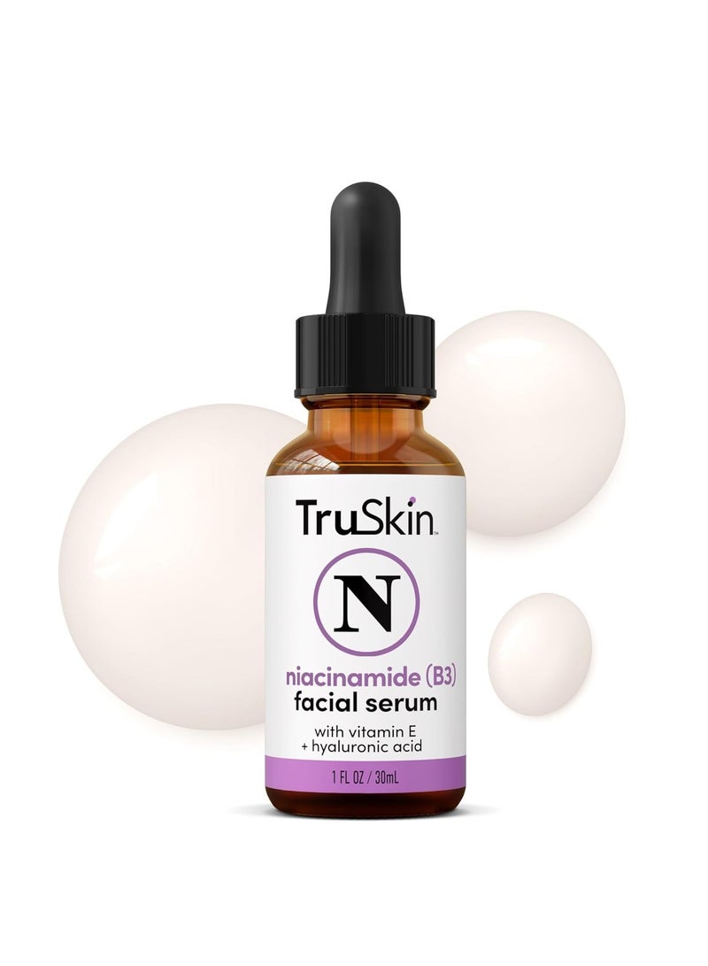 TruSkin (B3) Niacinamide Serum for Face – Soothe Blemishes, Pore Reducer, Redness, Calm Skin & Even Skin Tone – Hydrating Niacinamide Plus Hyaluronic Acid, Vitamin E, Aloe Vera & Avocado Oil – 1 fl oz