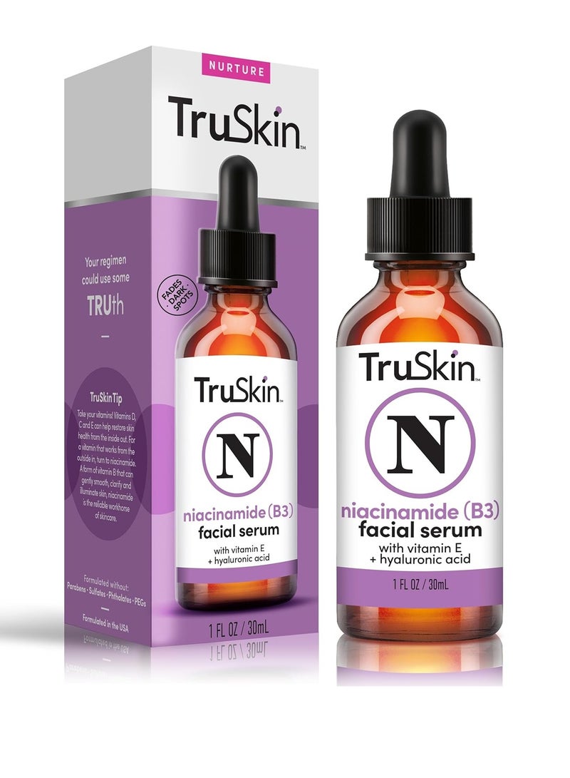 TruSkin (B3) Niacinamide Serum for Face – Soothe Blemishes, Pore Reducer, Redness, Calm Skin & Even Skin Tone – Hydrating Niacinamide Plus Hyaluronic Acid, Vitamin E, Aloe Vera & Avocado Oil – 1 fl oz