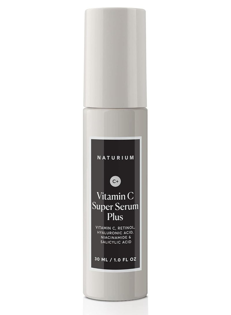 Naturium Vitamin C Super Serum Plus, Smoothing Face Care, plus Retinol, Hyaluronic Acid, Niacinamide & Salicylic Acid, 1 oz