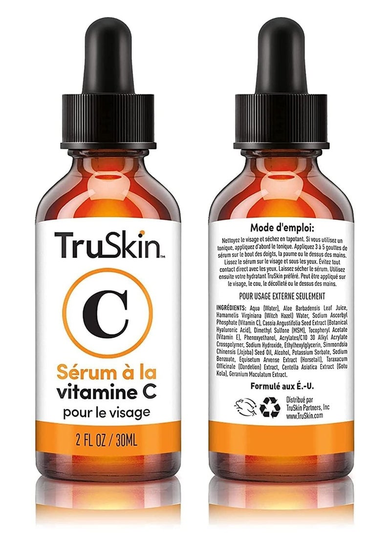 TruSkin Vitamin C Serum – Anti Aging Facial Serum with Vitamin C, Hyaluronic Acid, Vitamin E & More – Brightening Serum for Dark Spots, Even Skin Tone, Eye Area, Fine Lines & Wrinkles, 2 Fl Oz