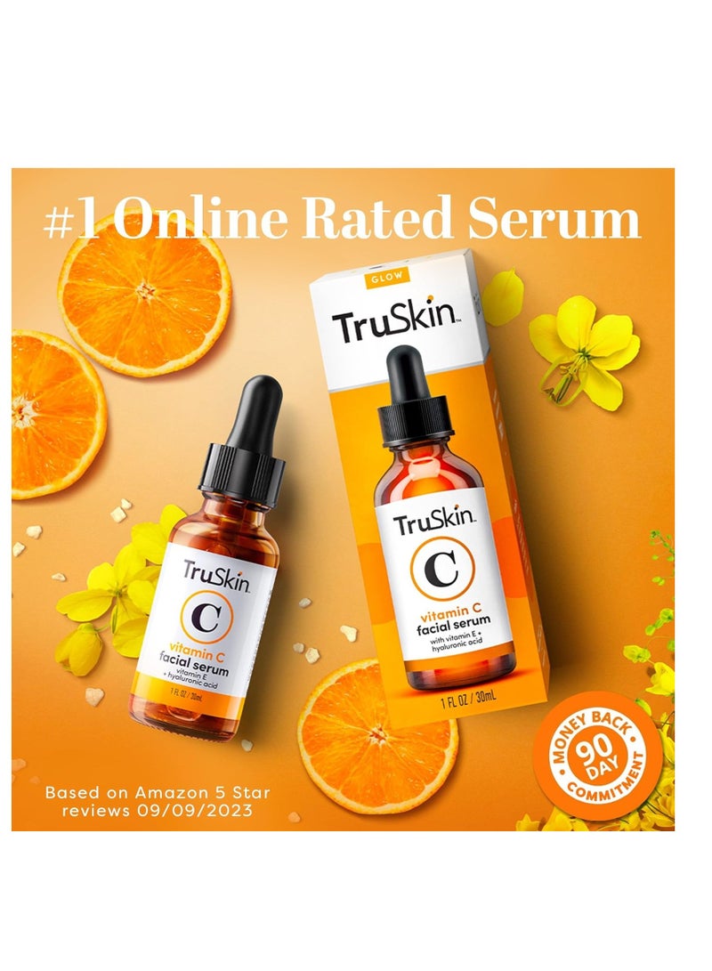 TruSkin Vitamin C Serum – Anti Aging Facial Serum with Vitamin C, Hyaluronic Acid, Vitamin E & More – Brightening Serum for Dark Spots, Even Skin Tone, Eye Area, Fine Lines & Wrinkles, 2 Fl Oz