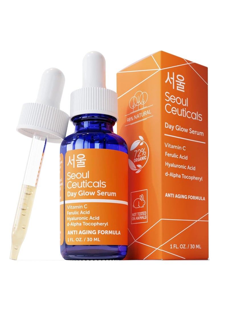 SeoulCeuticals Korean Skin Care 20% Vitamin C Hyaluronic Acid Serum + CE Ferulic Acid - Potent Anti Aging, Anti Wrinkle Korean Beauty 1oz