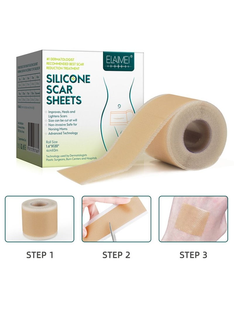 Silicone Scar Sheets Roll (3m) Silicone Tape Roll Removal Scar Patches Also Reusable With Great Adhesion